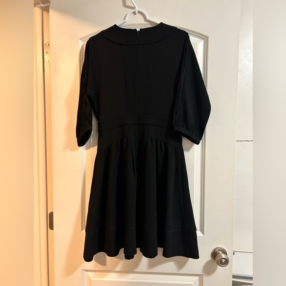 Whistles Eliza Pom-pom trim black dress‎ size 6 - Picture 3 of 9